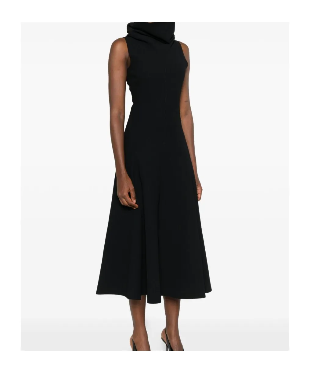 Cowl-Neck Sleeveless Midi Dress