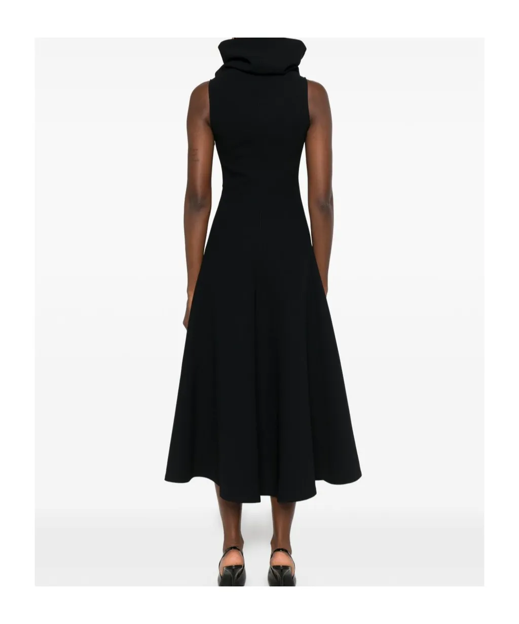 Cowl-Neck Sleeveless Midi Dress