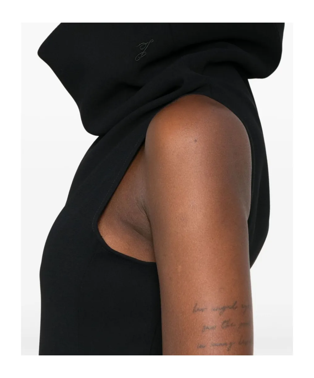 Cowl-Neck Sleeveless Midi Dress