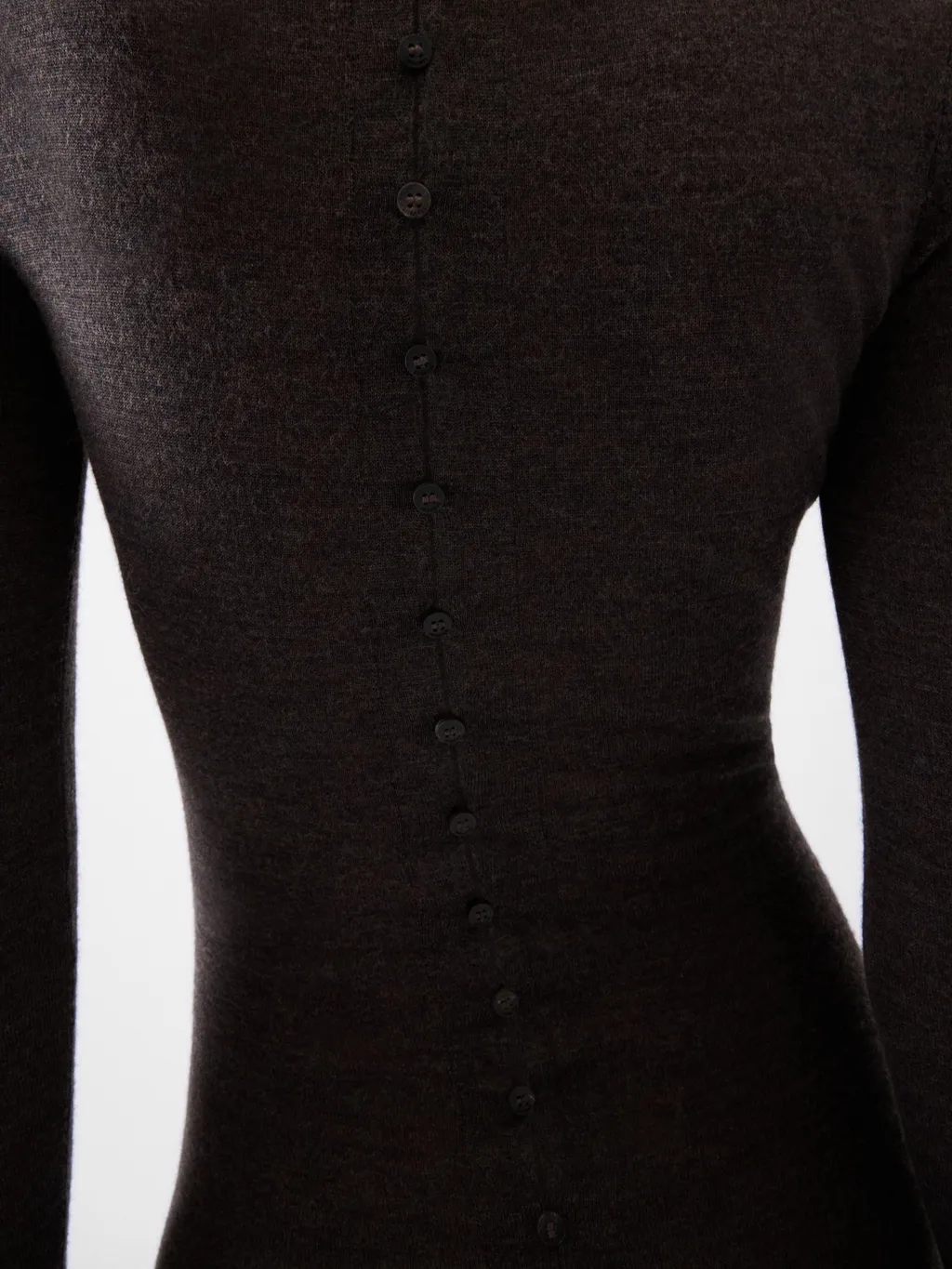 Collared Long-Sleeve Knit Dress