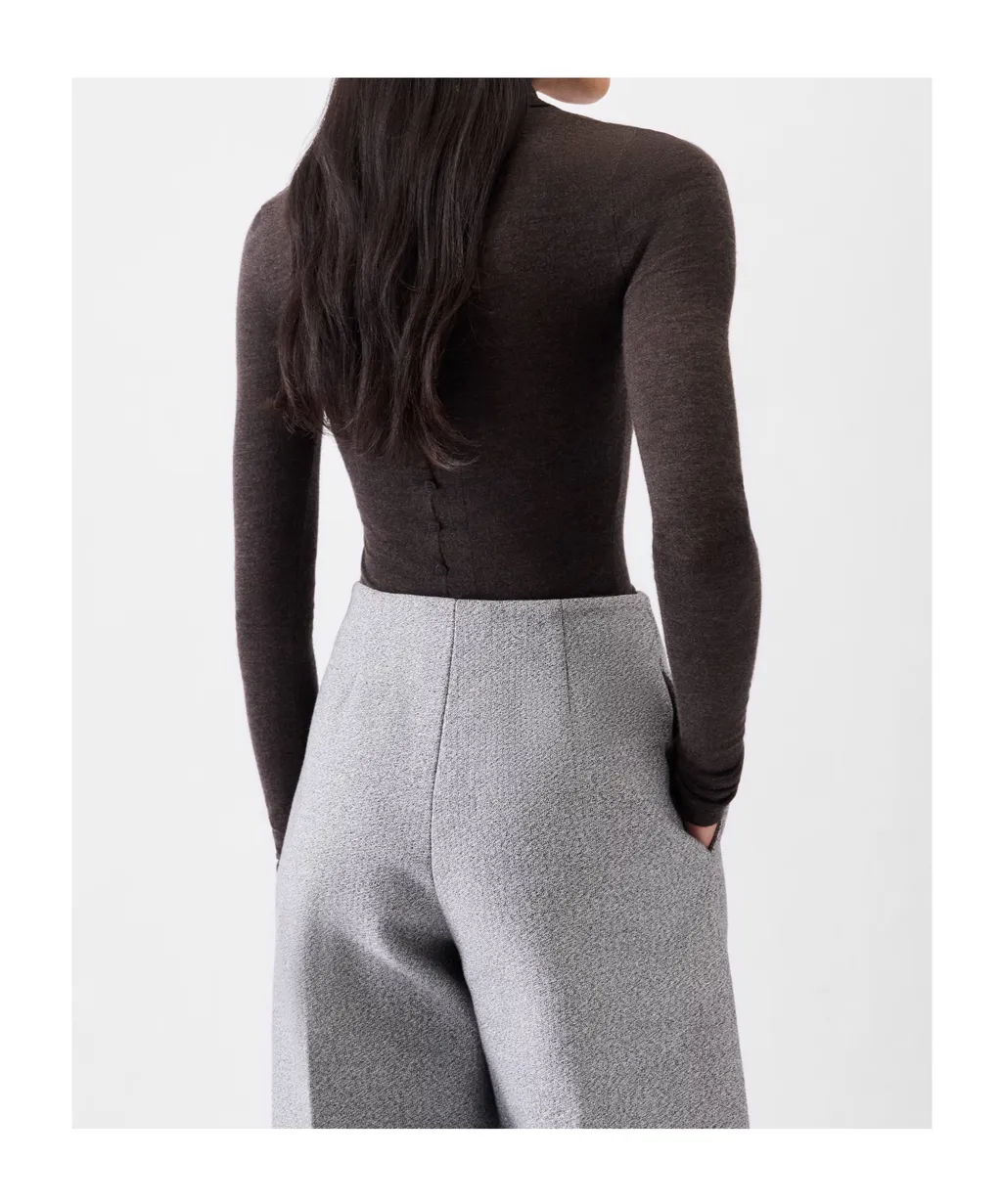 Collared Long-Sleeve Knit Top