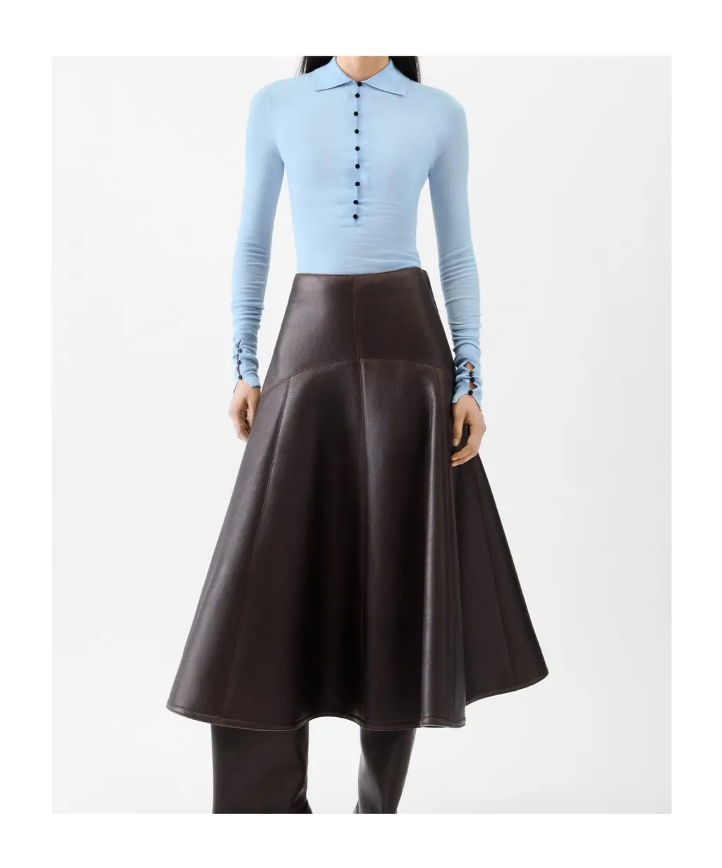 Collared Long-Sleeve Knit Top