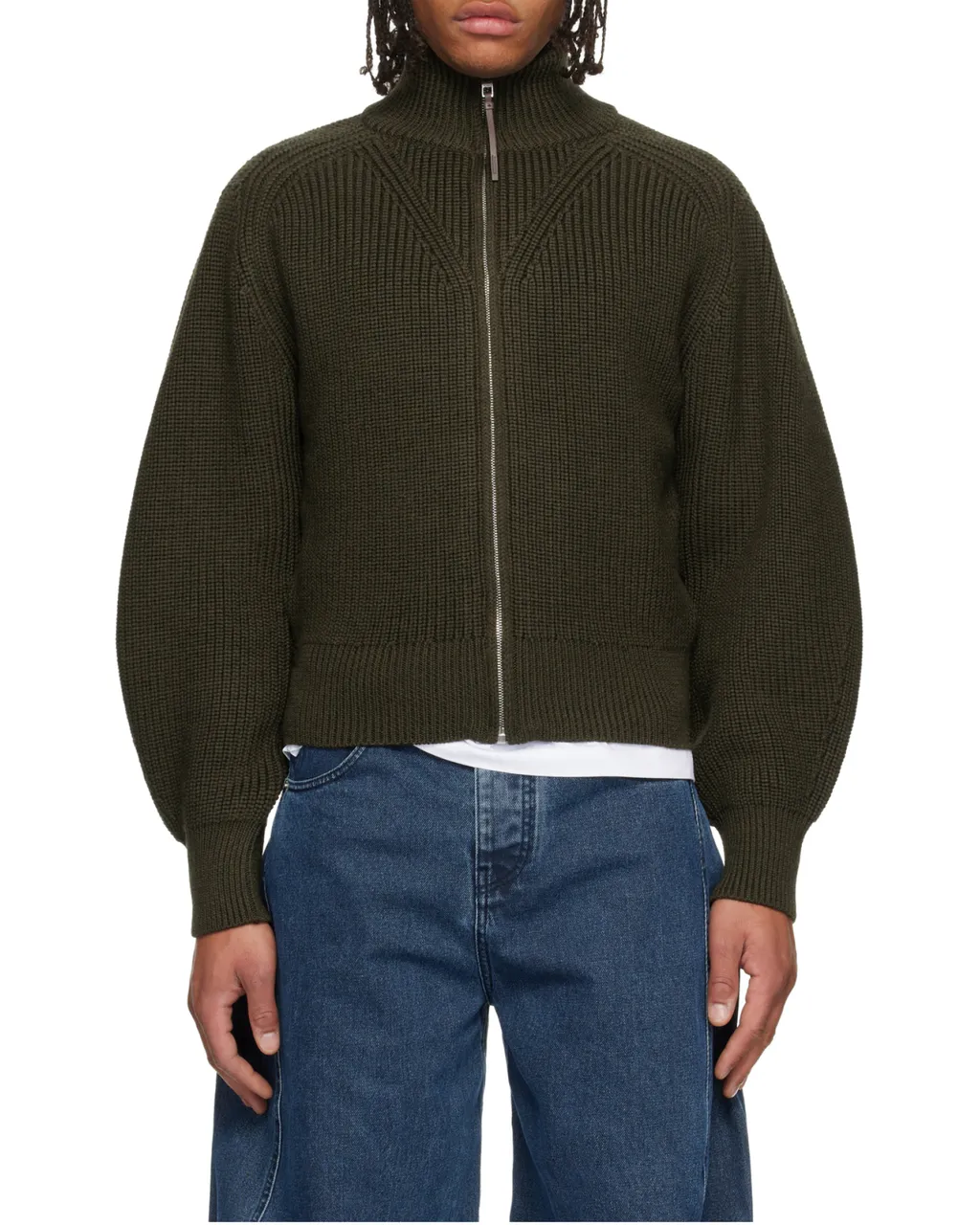 Zip-Up Knitted Cardigan
