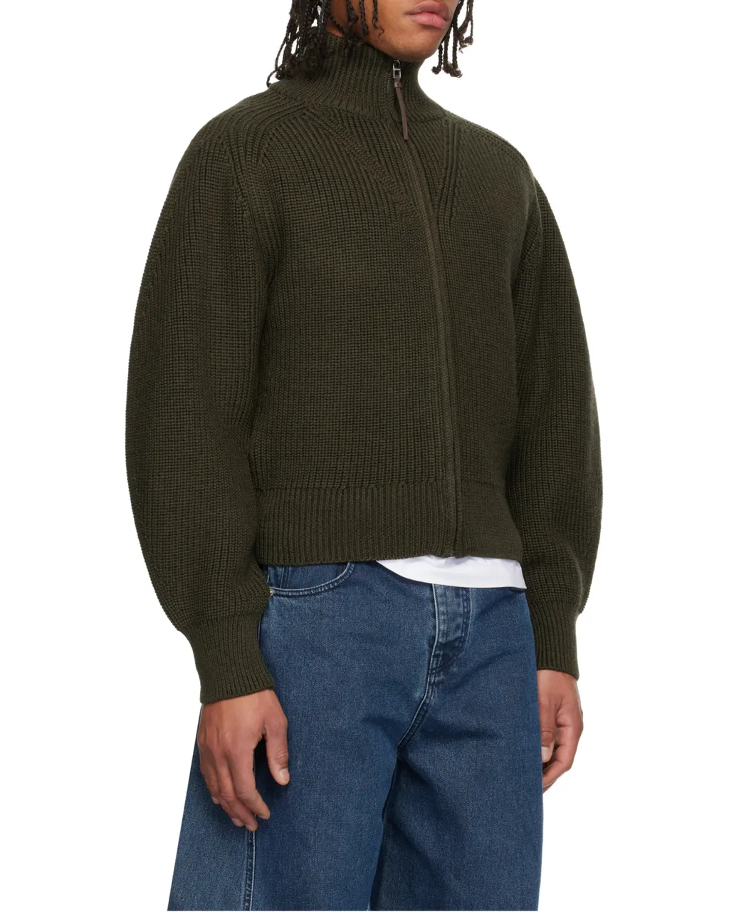 Zip-Up Knitted Cardigan