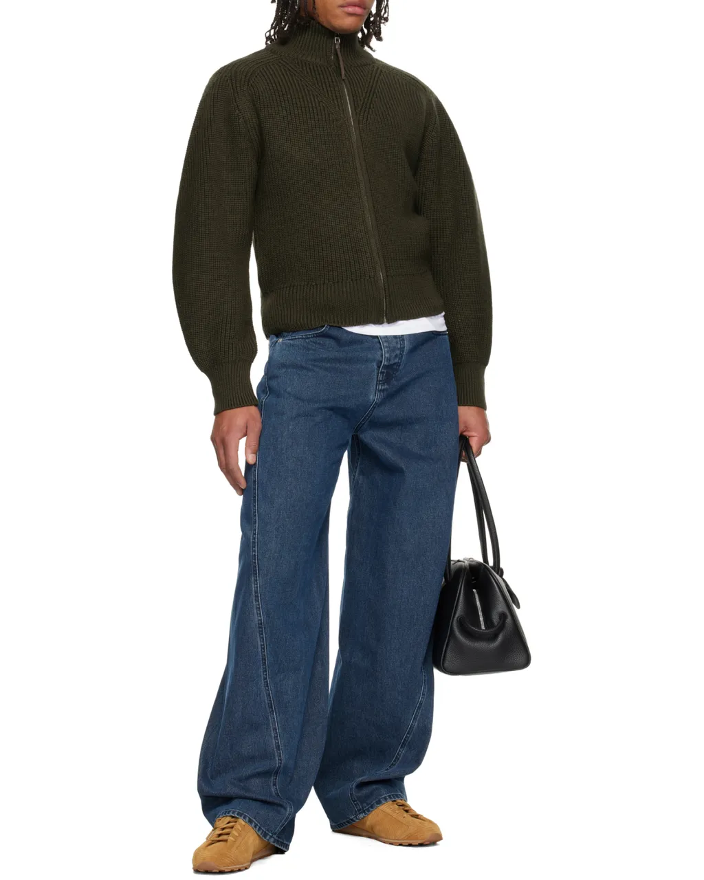 Zip-Up Knitted Cardigan