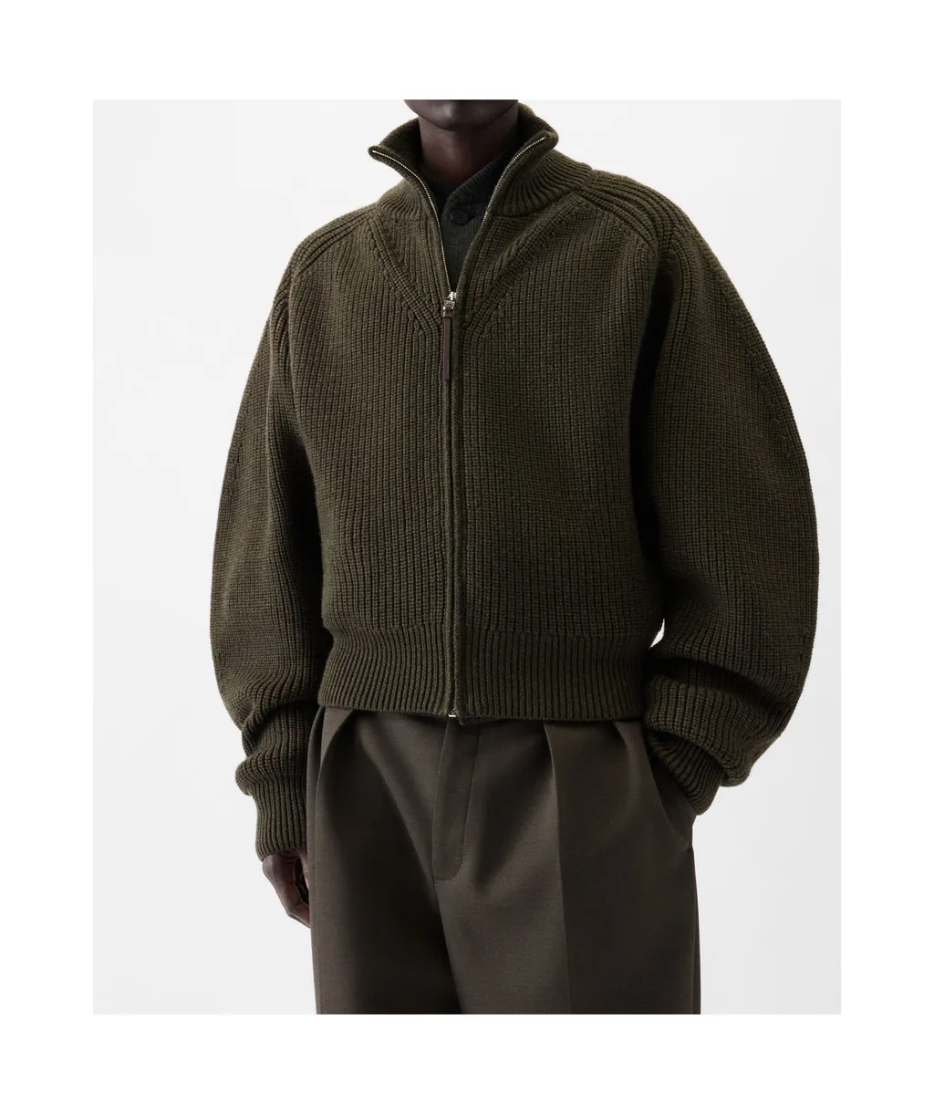 Zip-Up Knitted Cardigan
