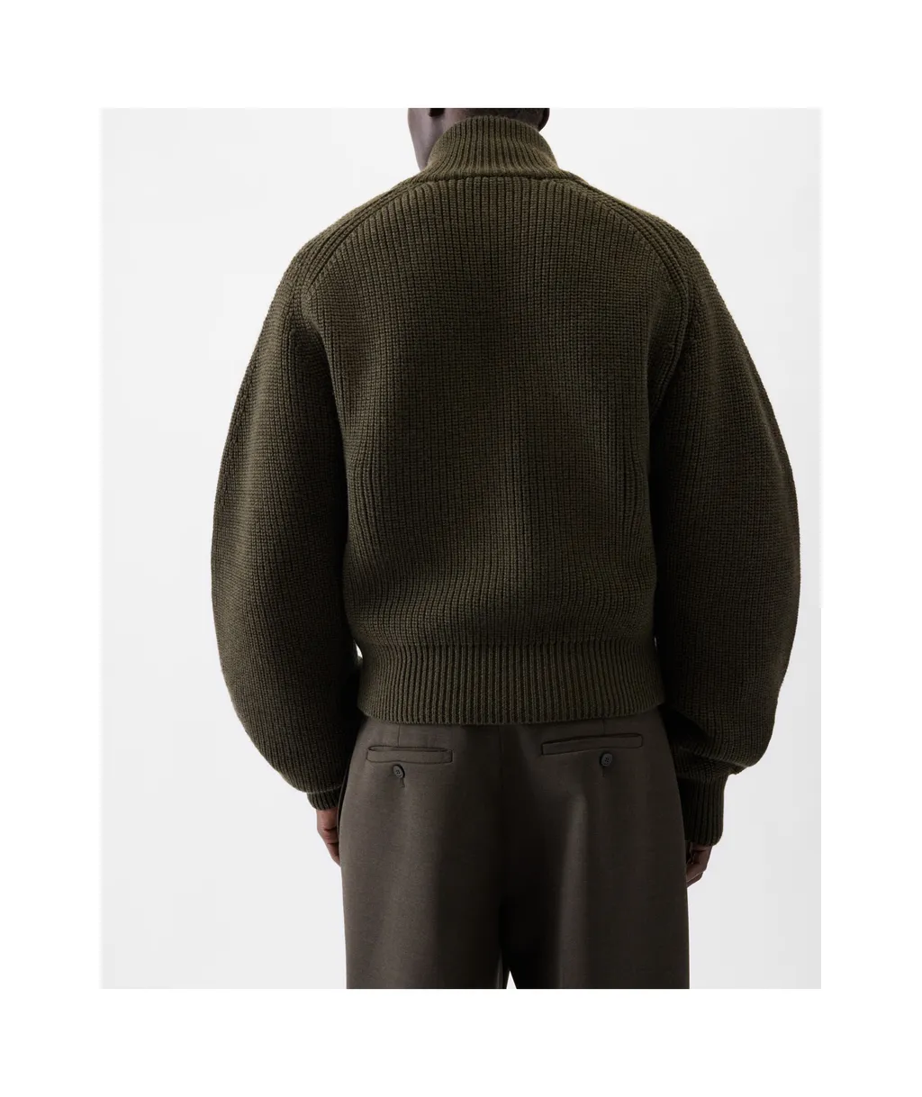 Zip-Up Knitted Cardigan