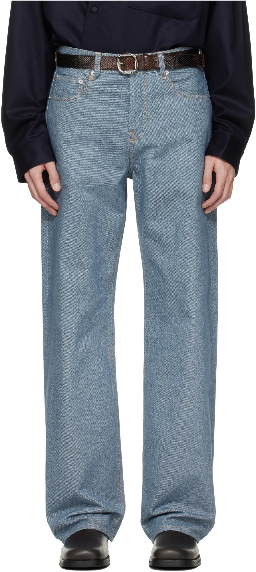 Logo Embroidered Straight-Leg Jeans