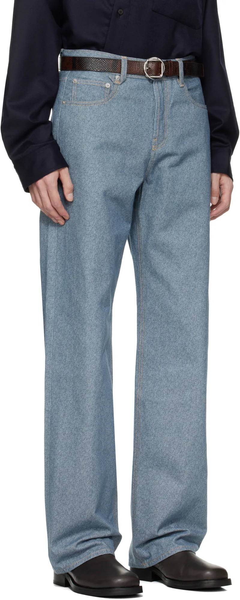 Logo Embroidered Straight-Leg Jeans