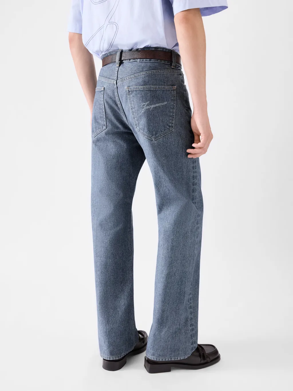 Logo Embroidered Straight-Leg Jeans