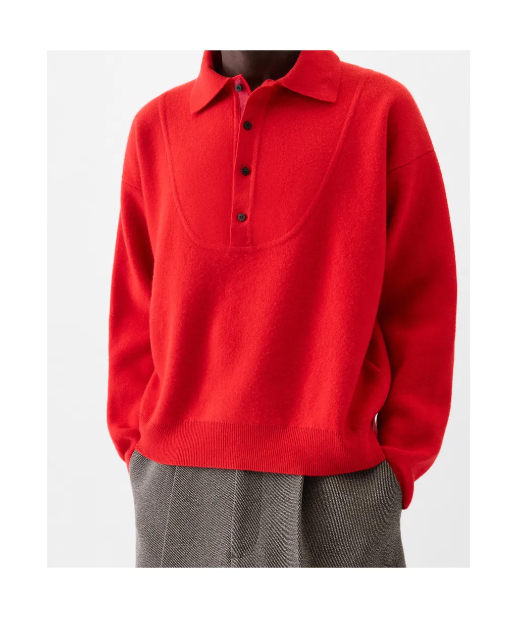 The Pallone Vareuse-Style Knit Polo Sweater