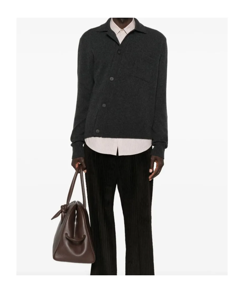 Collared Asymmetric Button-Up Jacket
