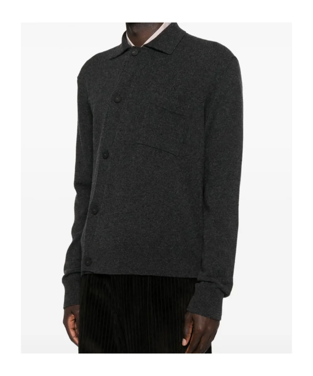 Collared Asymmetric Button-Up Jacket