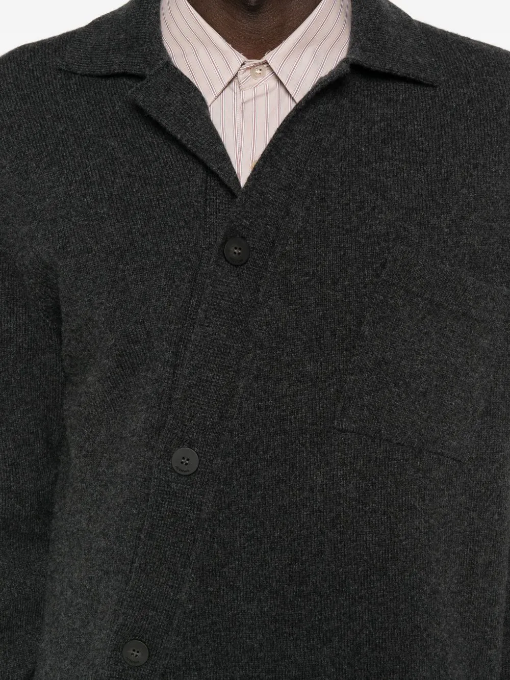 Collared Asymmetric Button-Up Jacket