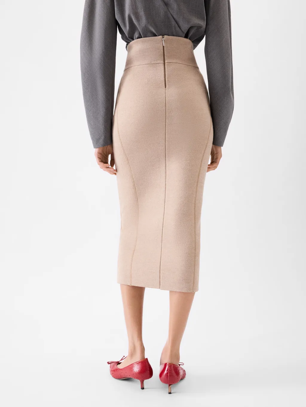 The Doppio Knit Midi-Length Skirt