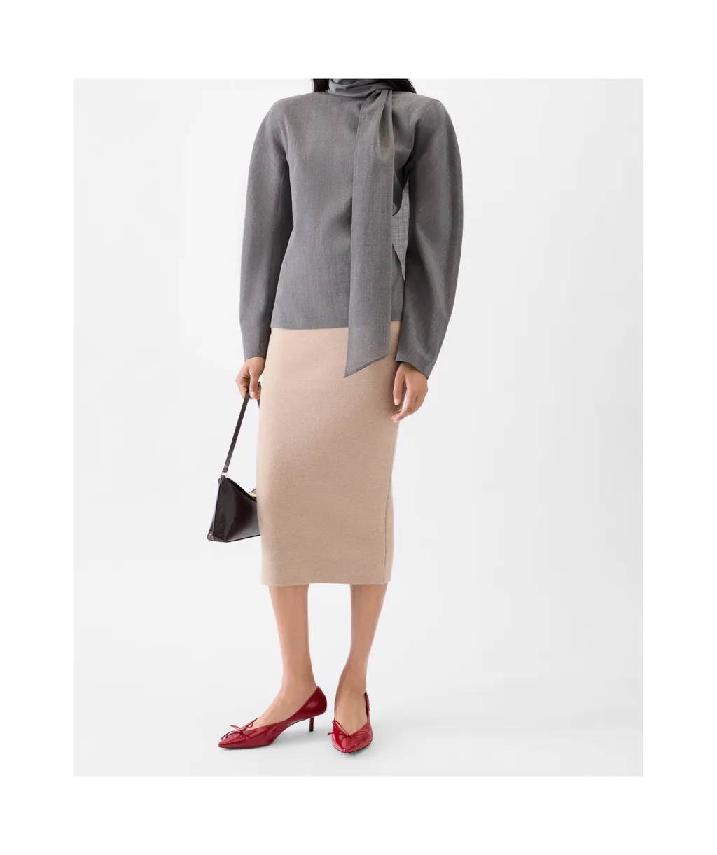 The Doppio Knit Midi-Length Skirt
