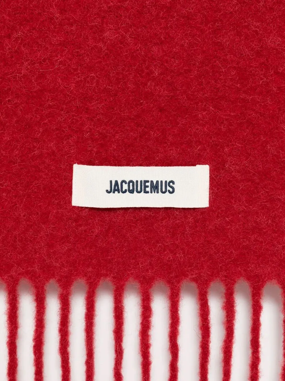 Logo Patch Fringed Scarf