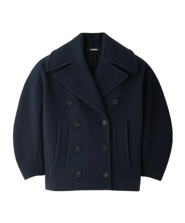 Double-Breasted Long-Sleeved Coat