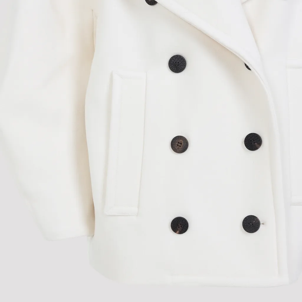 Double-Breasted Long-Sleeved Coat