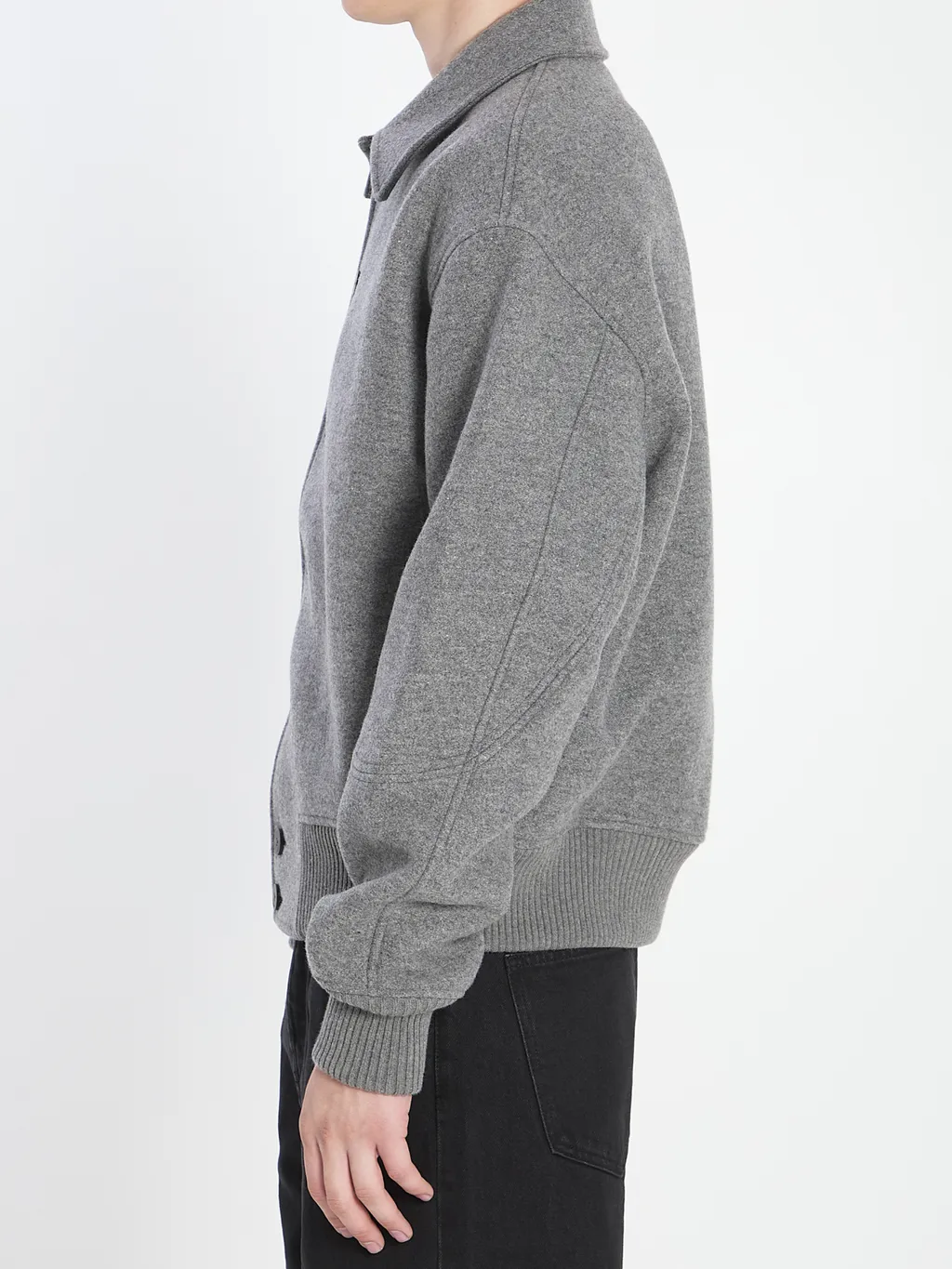 Logo Embroidered Ribbed Hem Jacket