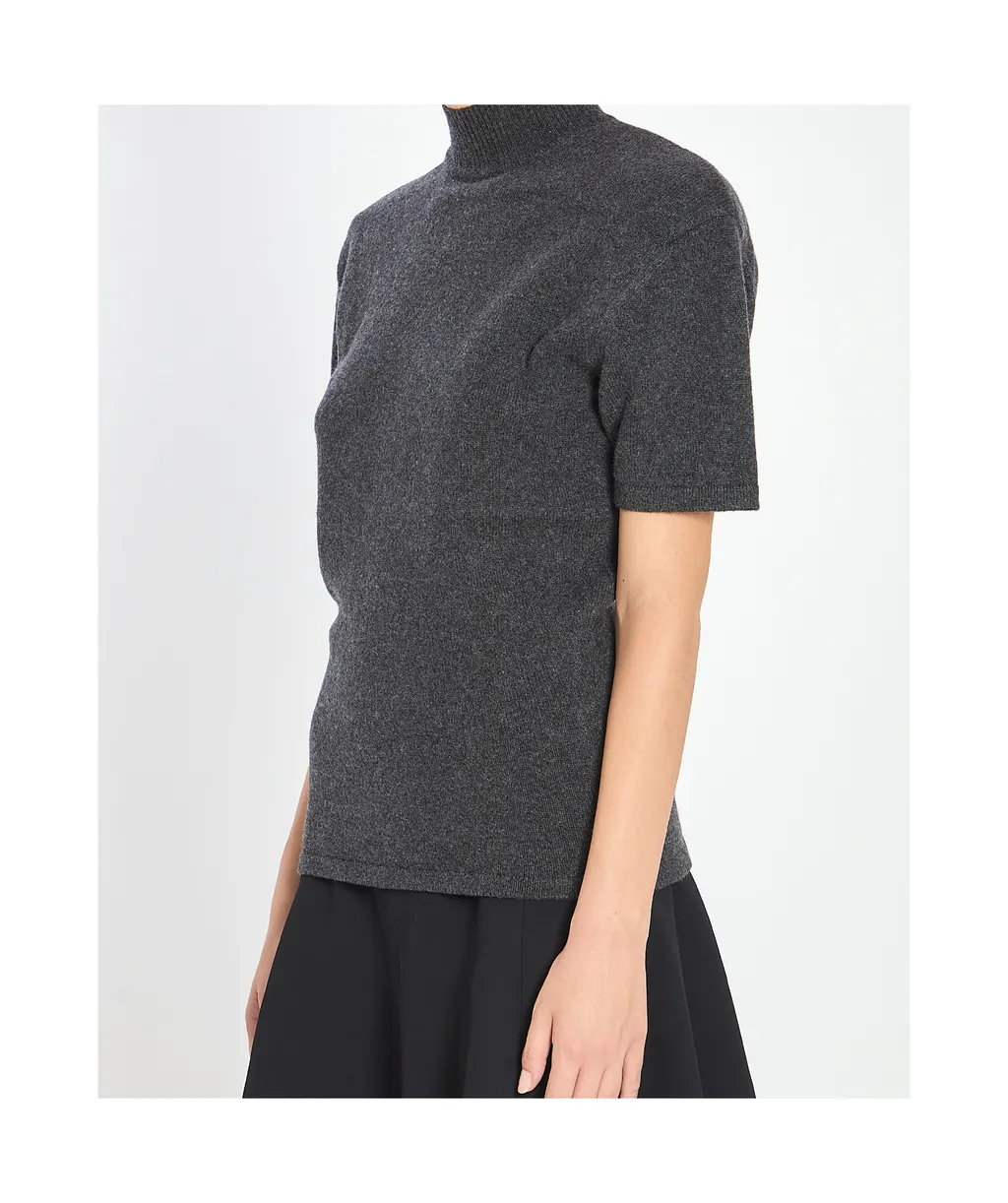 High Neck Short Sleeve Sweater