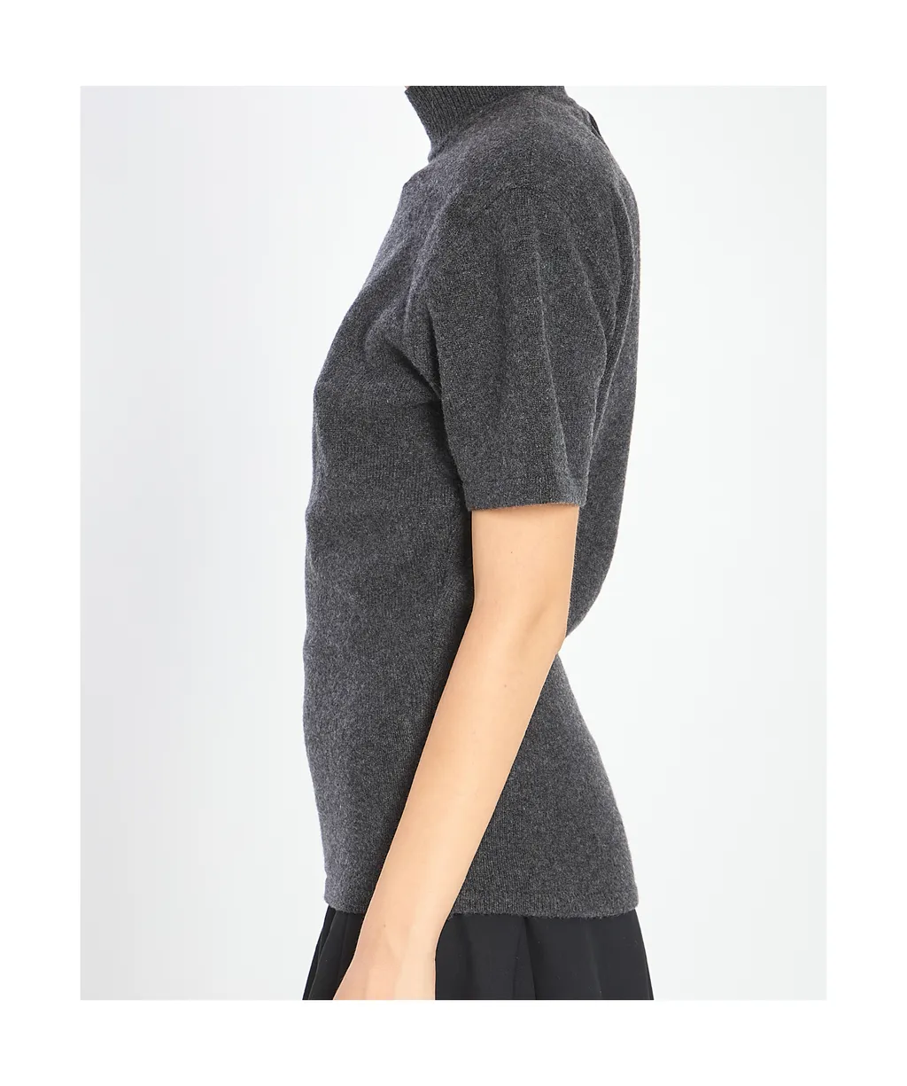High Neck Short Sleeve Sweater
