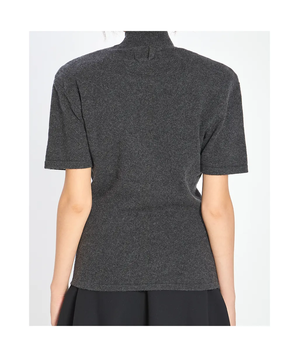 High Neck Short Sleeve Sweater