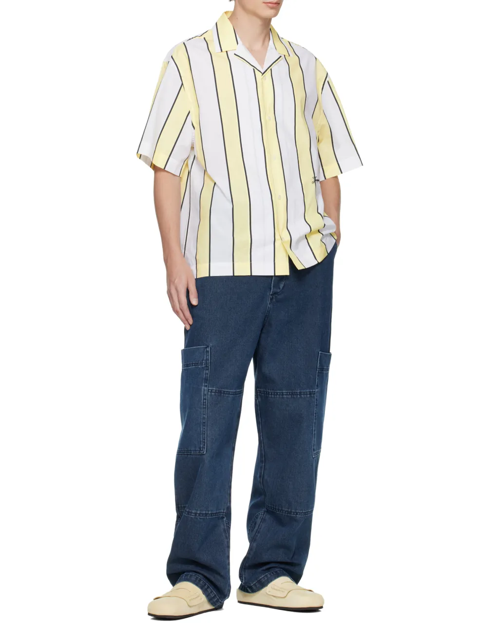 Logo Embroidered Striped Shirt