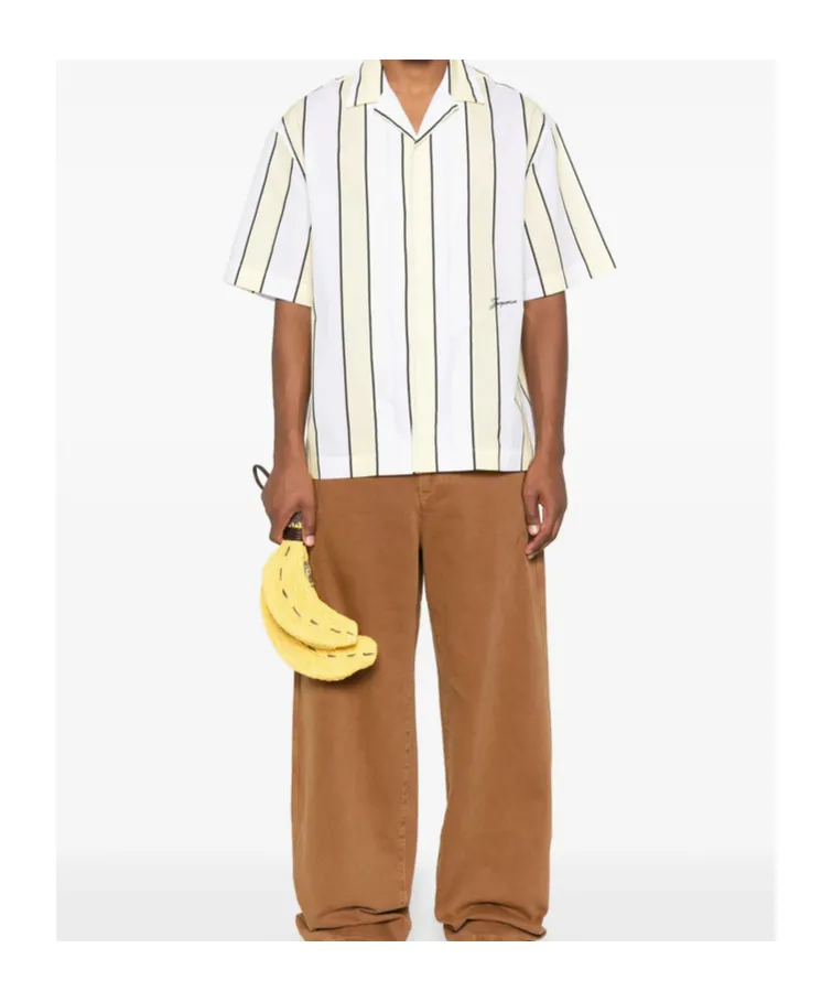 Logo Embroidered Striped Shirt
