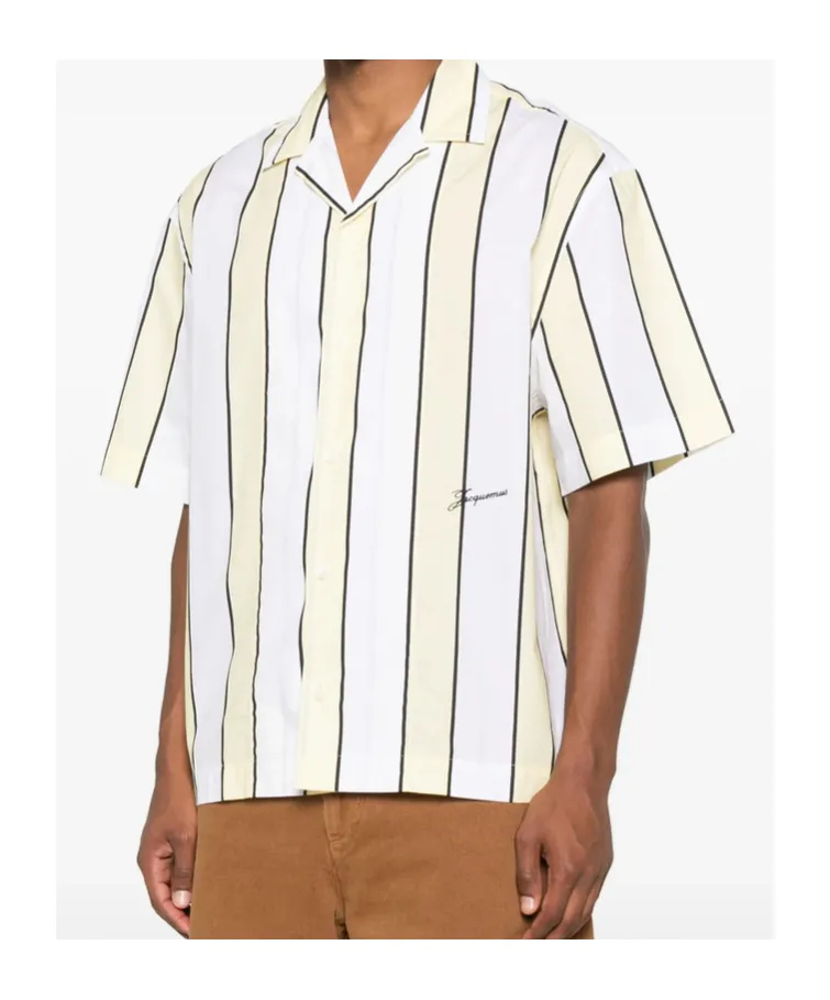 Logo Embroidered Striped Shirt