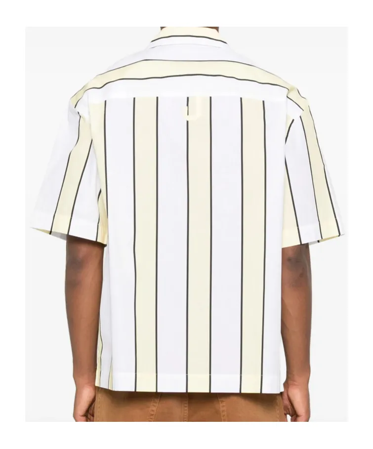 Logo Embroidered Striped Shirt