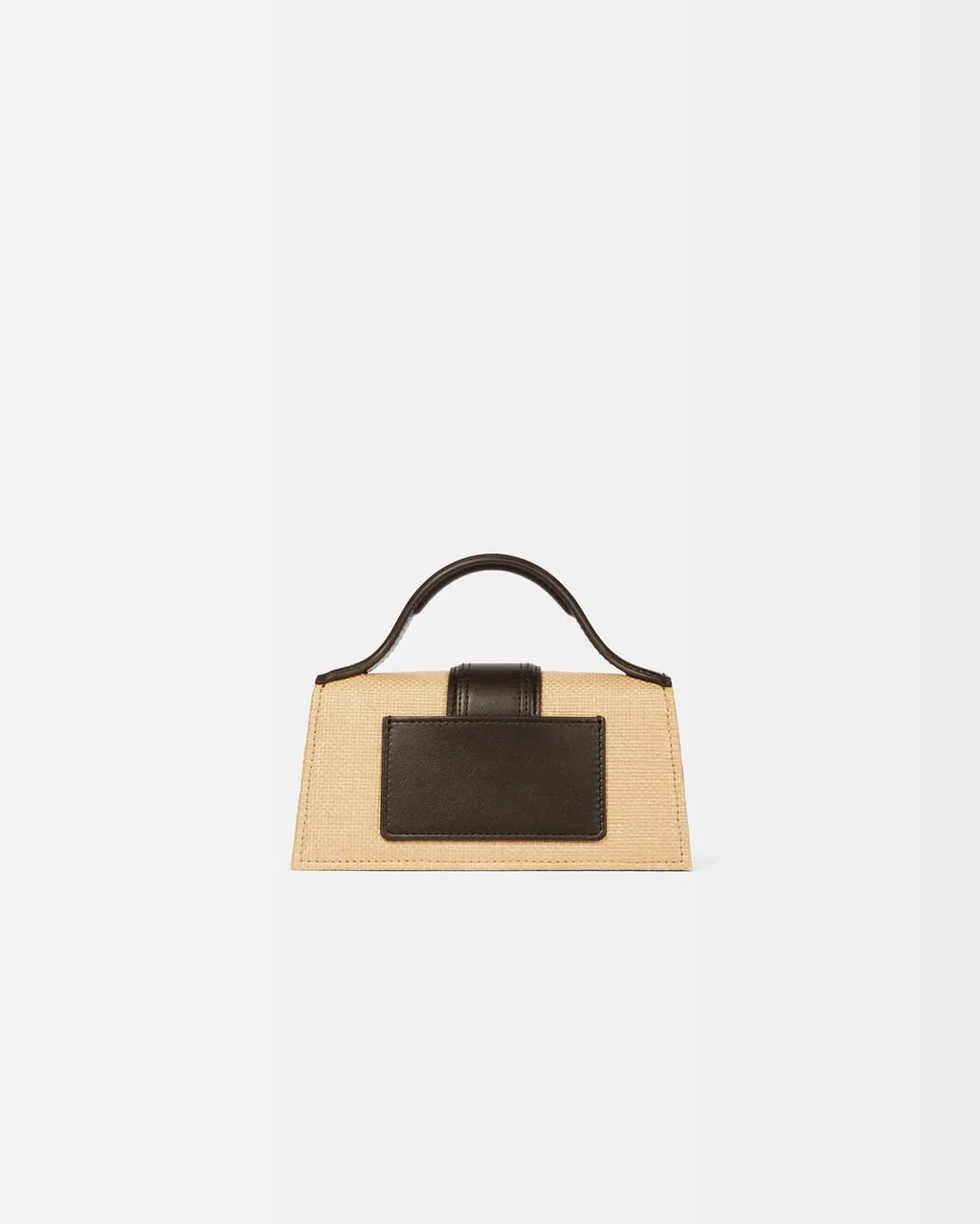 Logo Plaque Woven Top Handle Bag