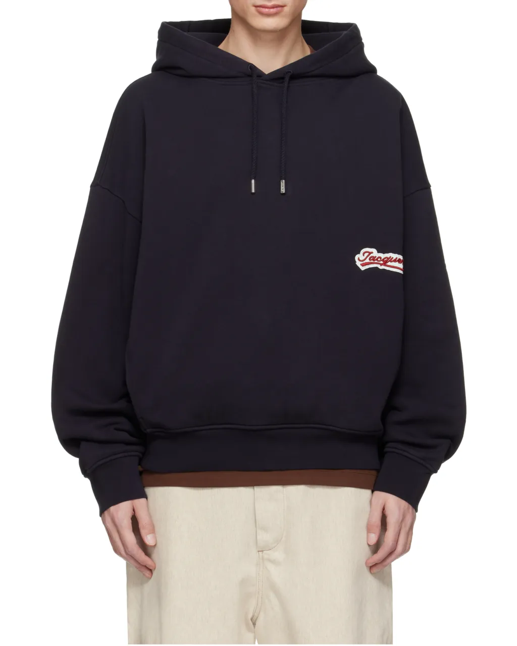 Logo Patch Drawstring Hoodie