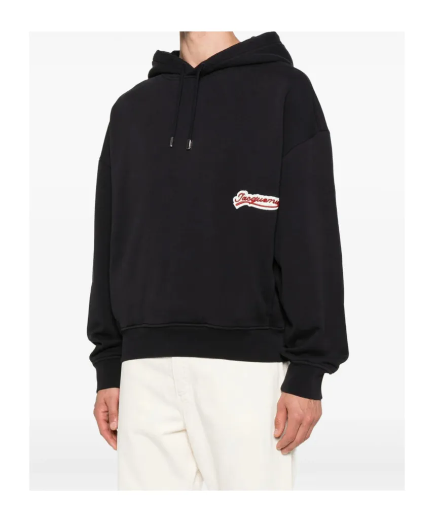 Logo Patch Drawstring Hoodie
