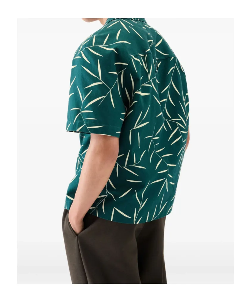 Leaf Printed Short-Sleeved Shirt
