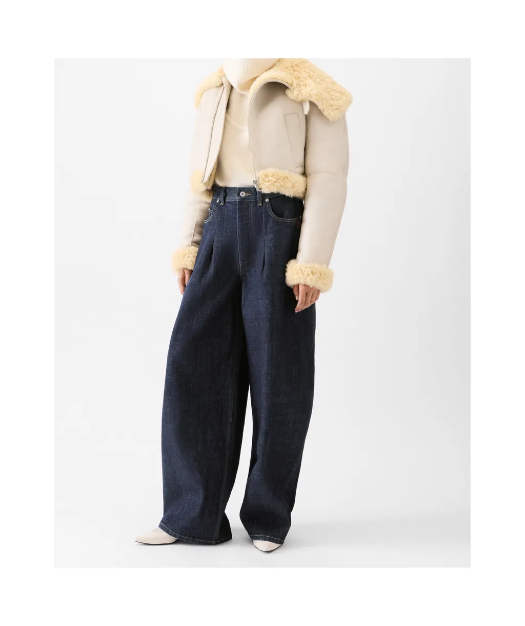 High-Waisted Curved Leg Jeans