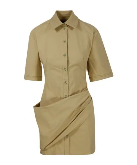Camisa Draped Mini Shirt Dress