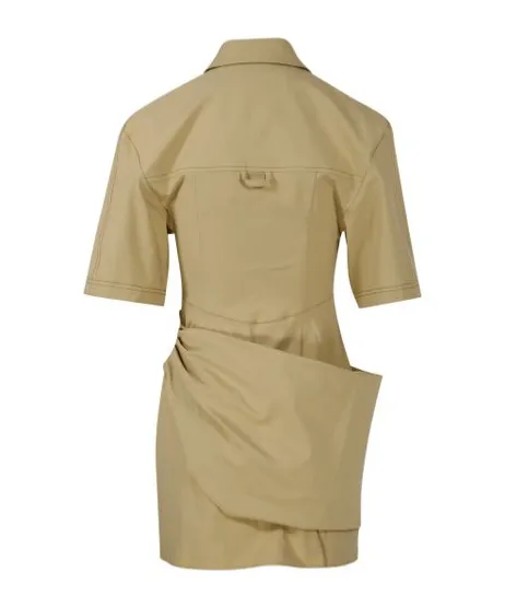 Camisa Draped Mini Shirt Dress