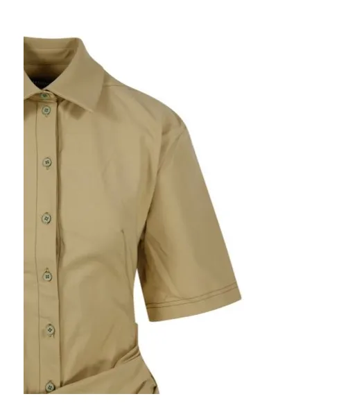 Camisa Draped Mini Shirt Dress