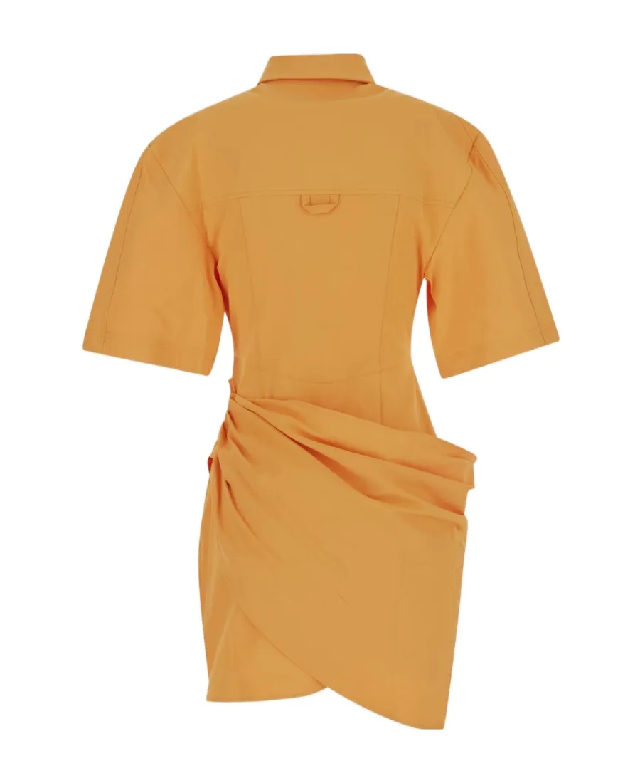 Camisa Draped Mini Shirt Dress