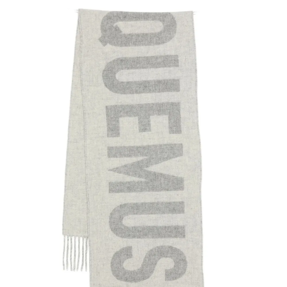 Logo Detailed Fringed Edge Scarf