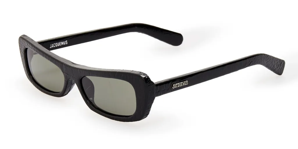 Capri Crocodile-Effect Rectangular Sunglasses