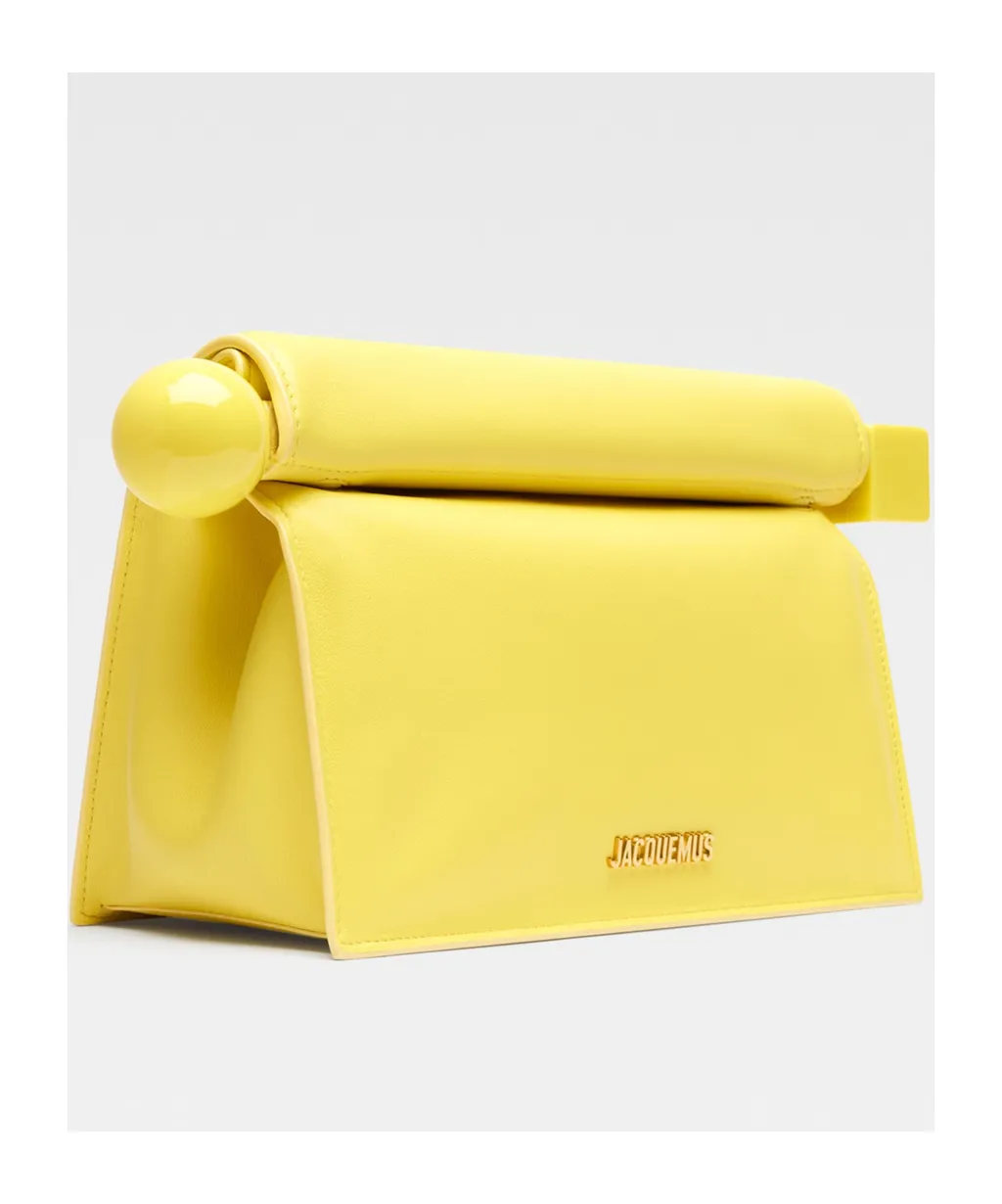 Jacquemus La Pochette Rond Carré Logo Plaque Clutch Bag