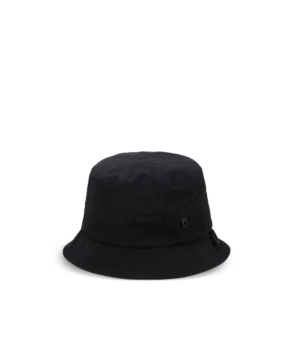 Logo Lettering Narrow Brim Bucket Hat