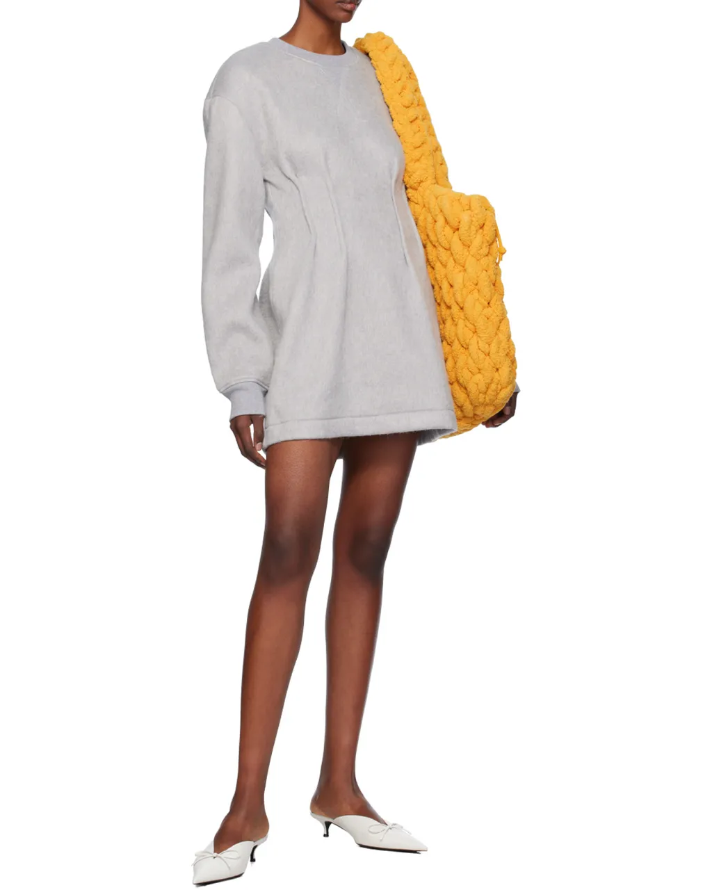 Textured Long Sleeved Hourglass Dress