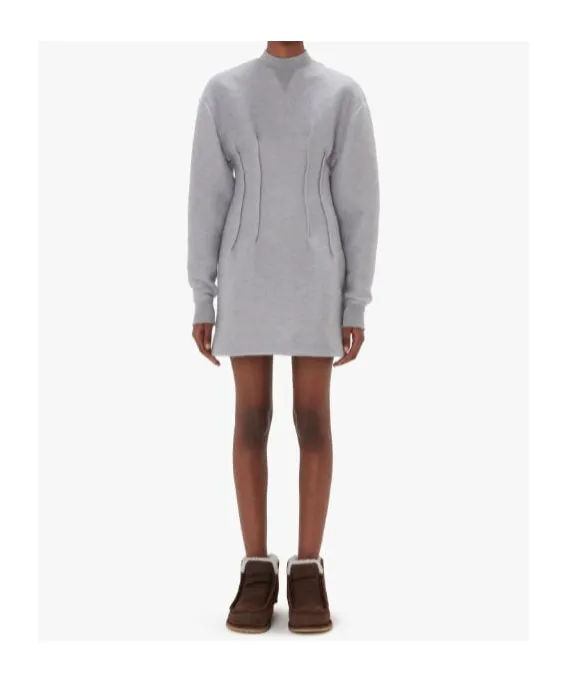 Textured Long Sleeved Hourglass Dress