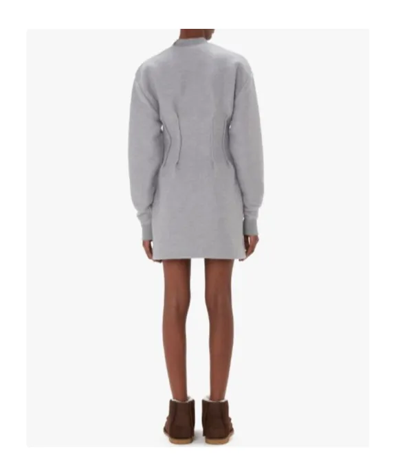 Textured Long Sleeved Hourglass Dress