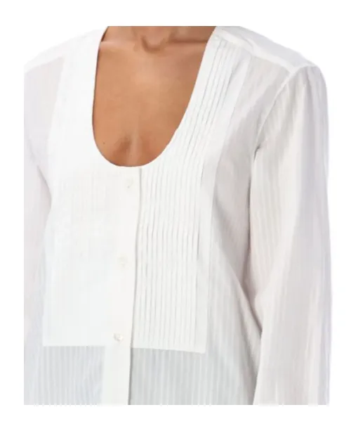 Relaxed Fit Pintuck Bib Shirt