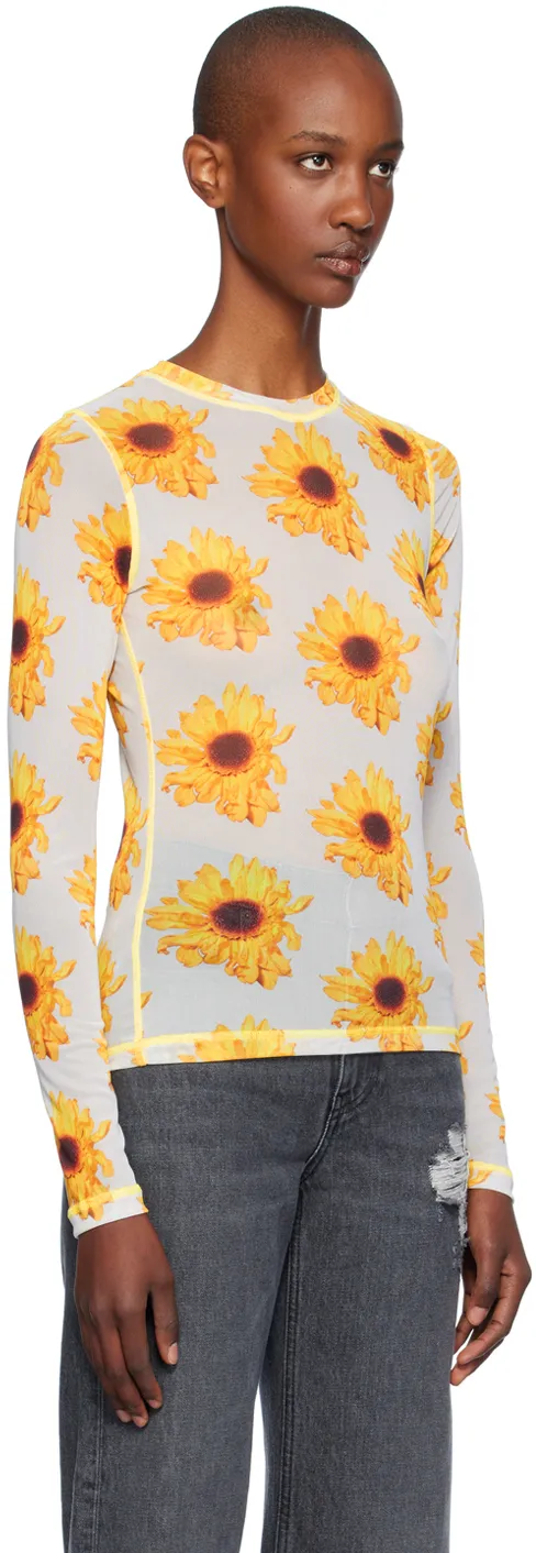 All-Over Patterned Crewneck Top