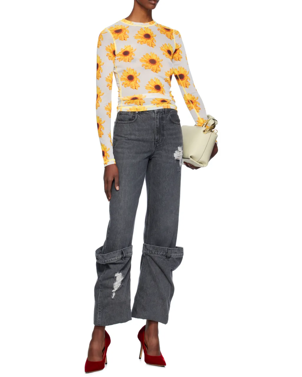 All-Over Patterned Crewneck Top